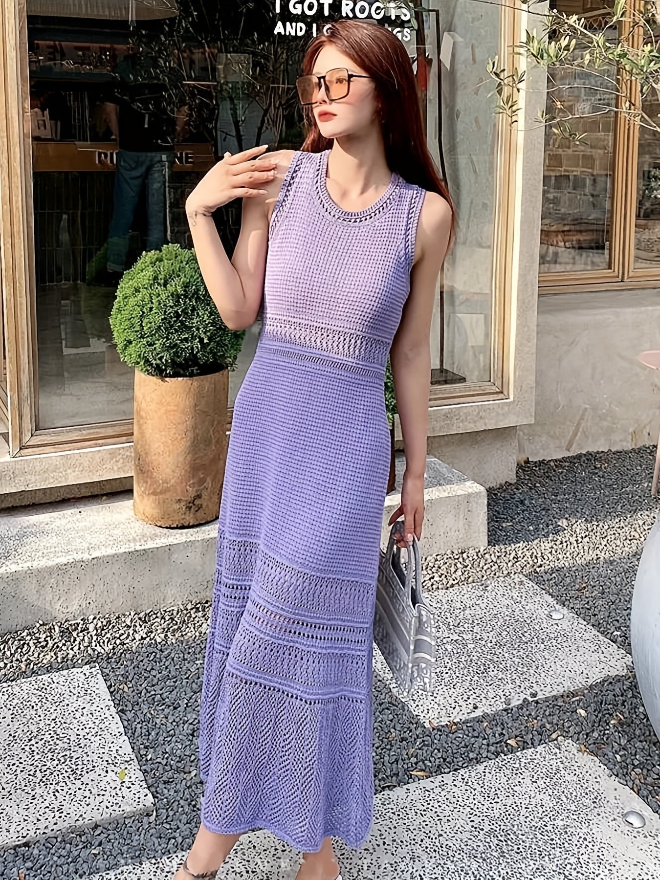 Cassy | Elegante Mouwloze Gebreide Midi Jurk