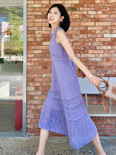 Cassy | Elegante Mouwloze Gebreide Midi Jurk