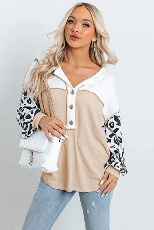 Helivara - Casual Waffle Knit Top