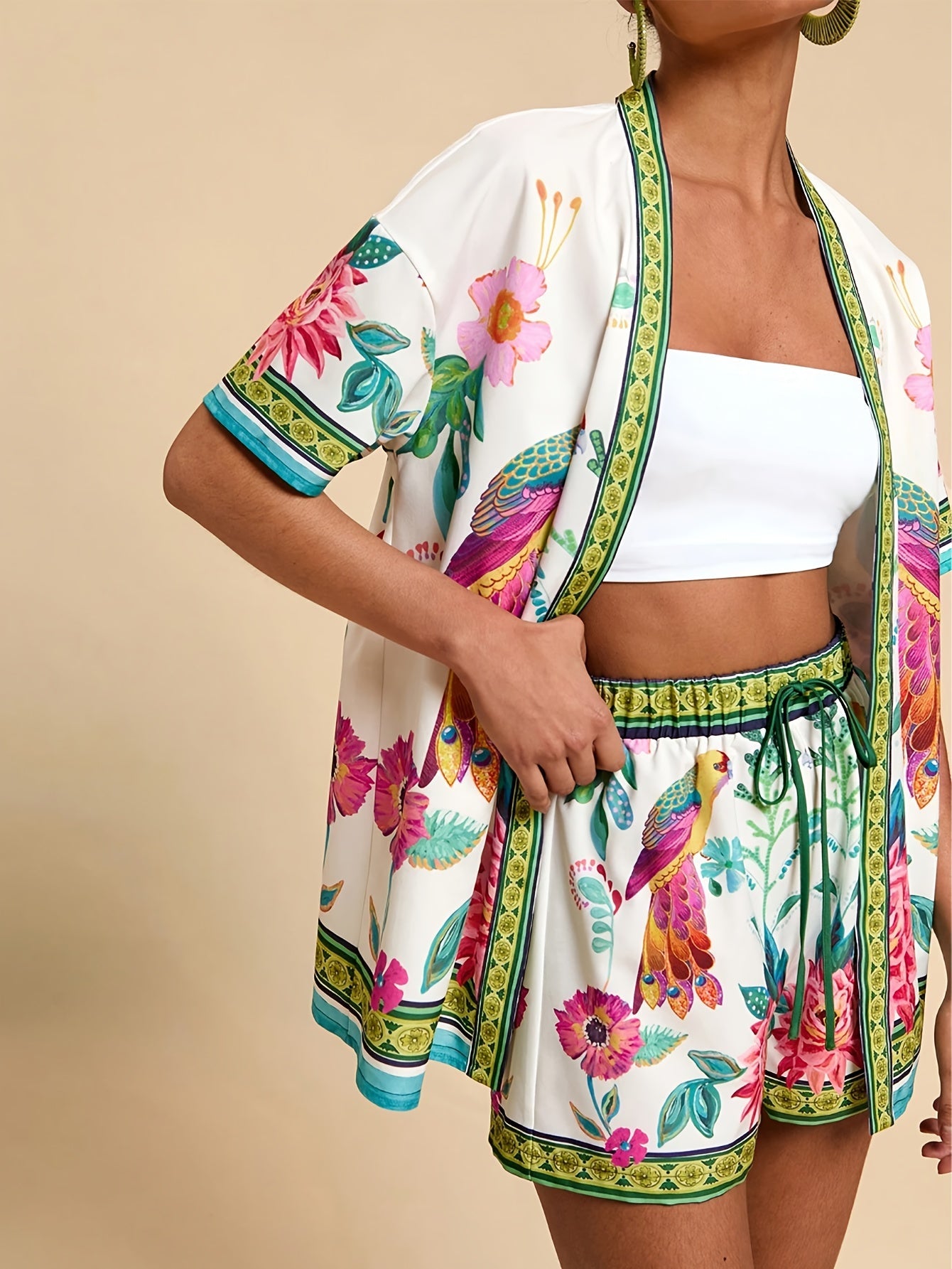 Celine | Tropische Tweedelige Set met Print