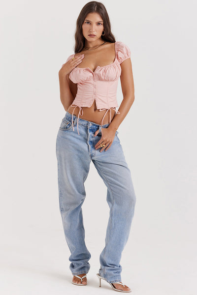 Isalie - Baby Pink Crop Top