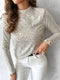Chloe | Pailletten Slim-Fit Top met Lange Mouwen