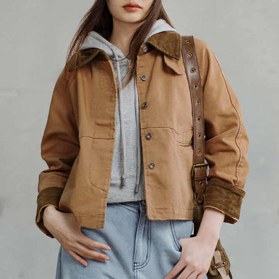 Cielo | Stijlvolle Jas met Vintage Corduroy Kraag
