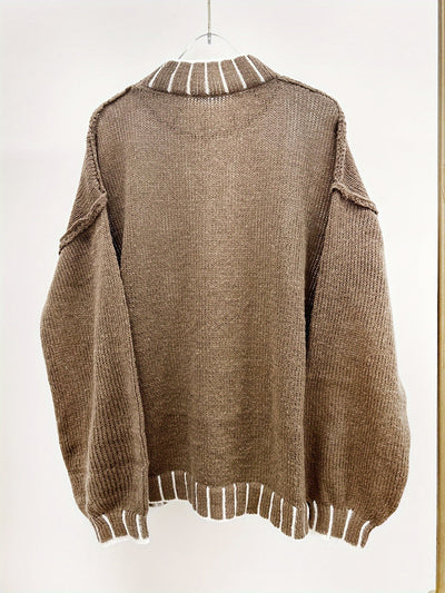 Colette | Oversized Trui met Hoge Kraag en Stijlvolle Details