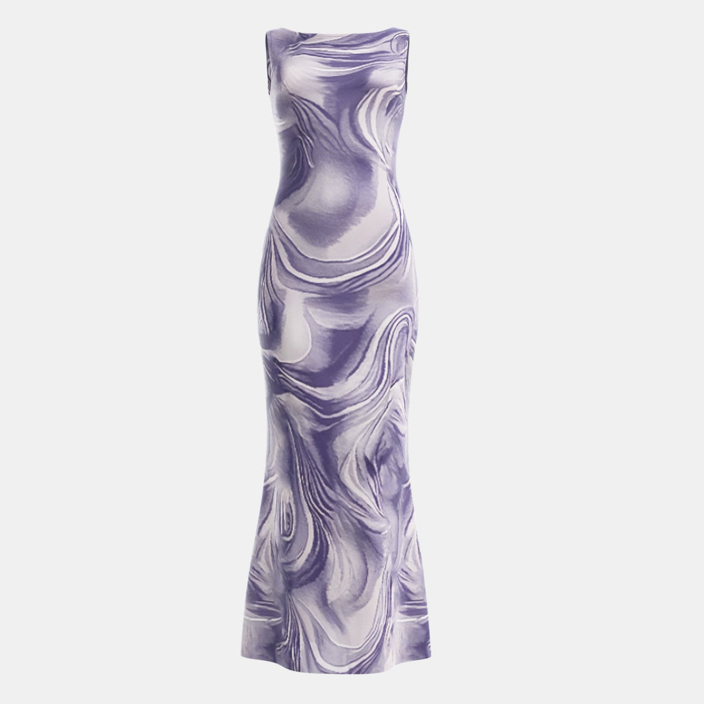 Colette | Mouwloze Maxi Bodycon Jurk met Artistieke Print