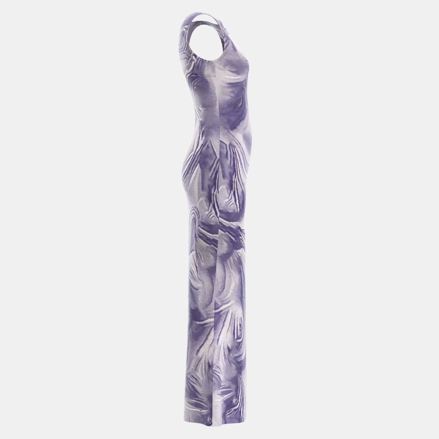 Colette | Mouwloze Maxi Bodycon Jurk met Artistieke Print