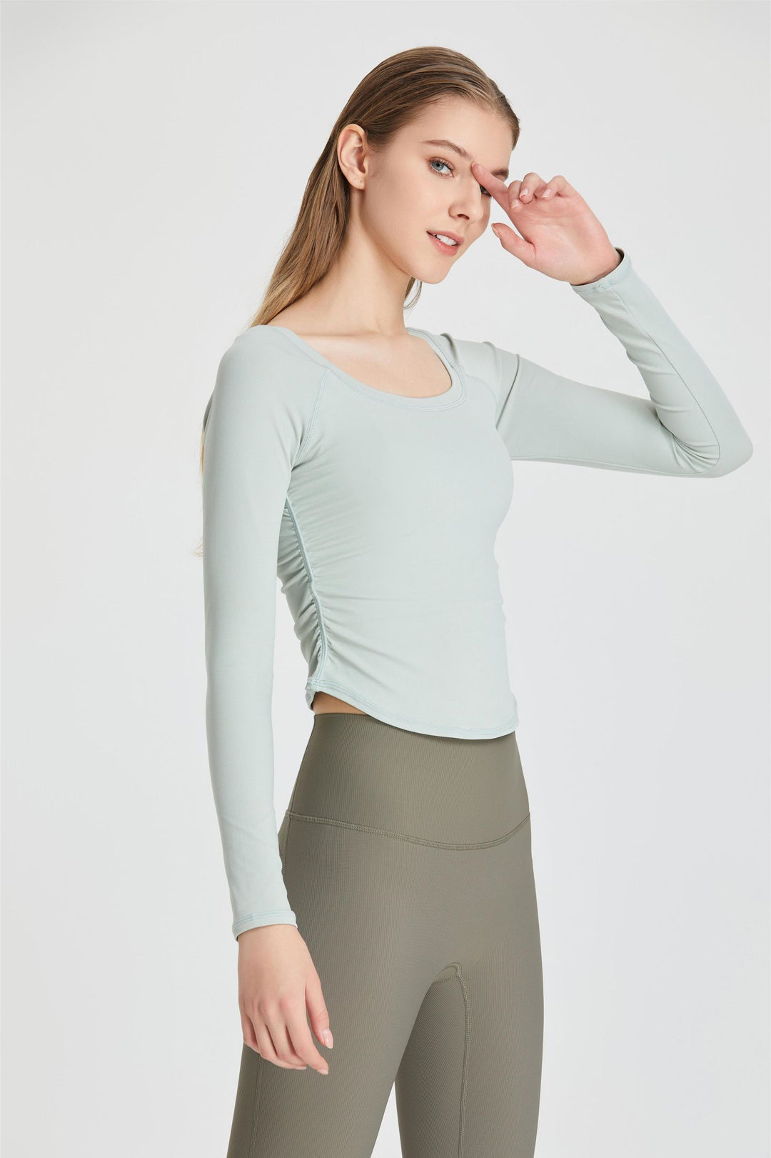 Ilara - Sporty Long Sleeve Top with Ruffles