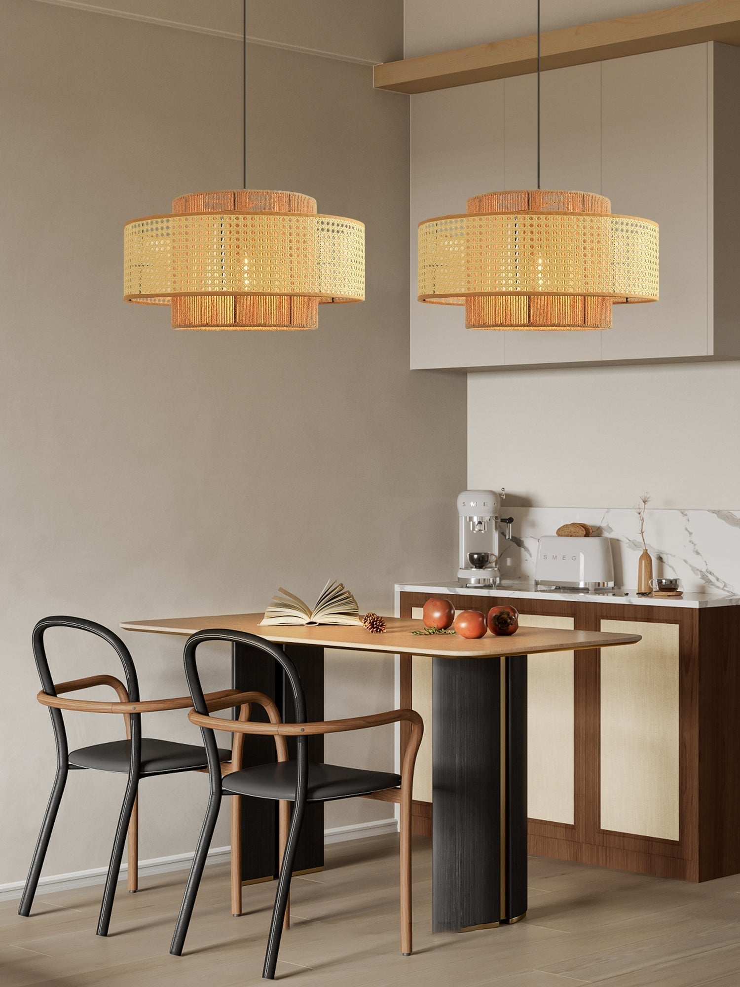 Ulshayra – Concentric Rattan Pendant Light