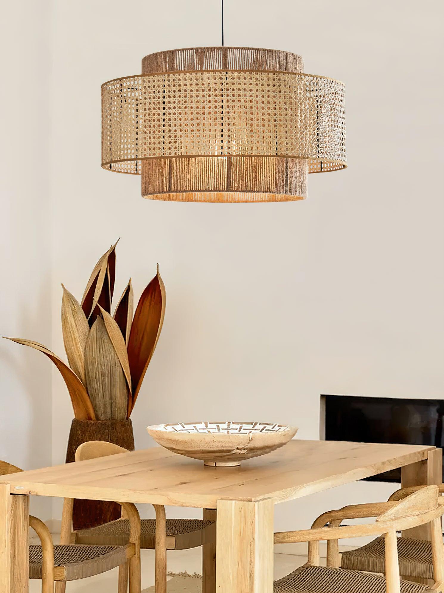 Ulshayra – Concentric Rattan Pendant Light