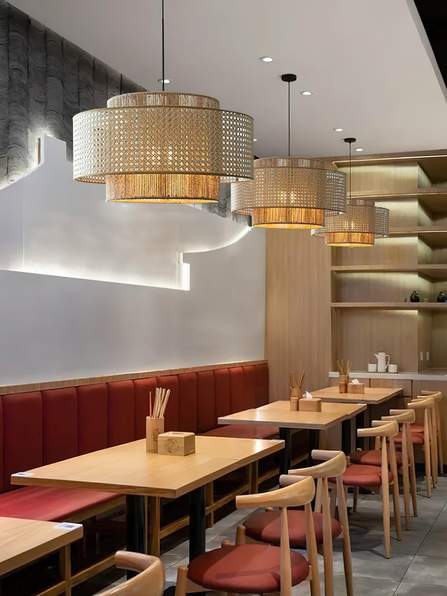 Ulshayra – Concentric Rattan Pendant Light