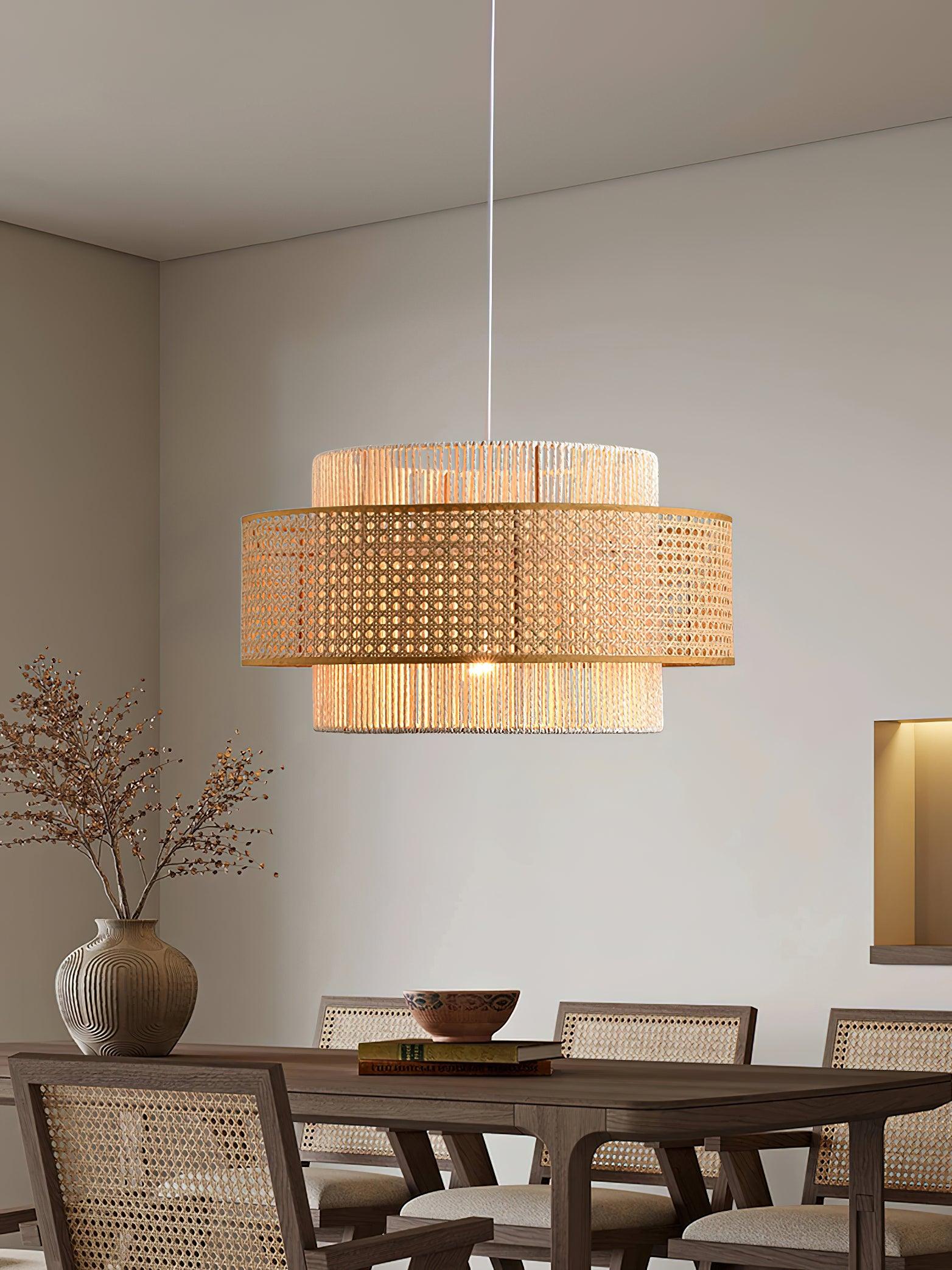 Ulshayra – Concentric Rattan Pendant Light