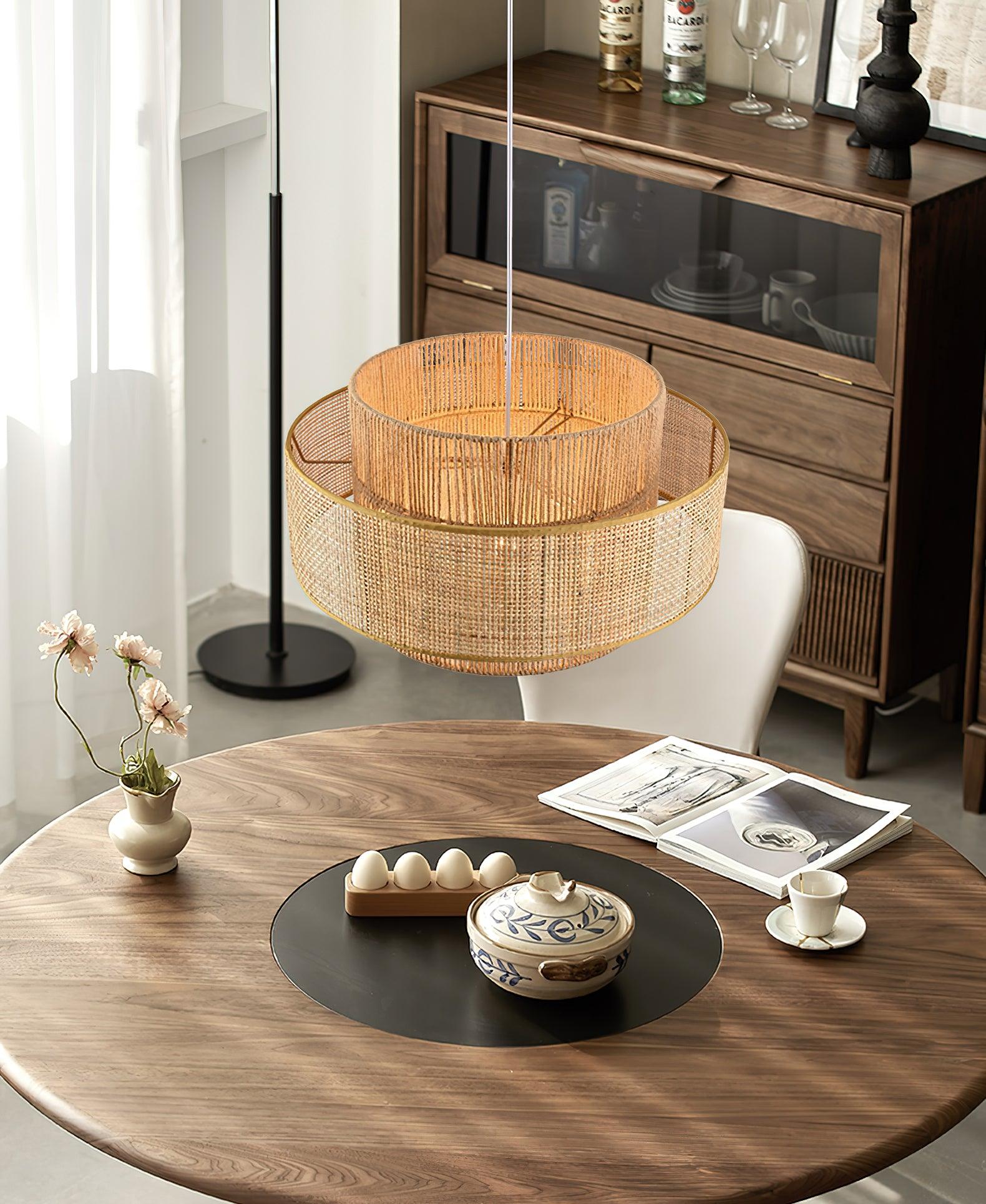 Ulshayra – Concentric Rattan Pendant Light