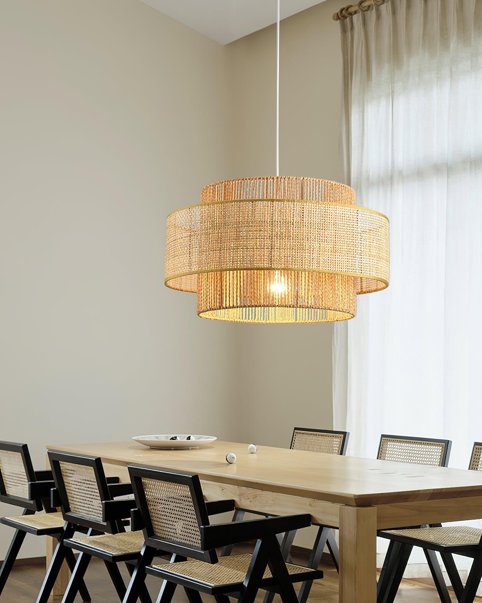 Ulshayra – Concentric Rattan Pendant Light