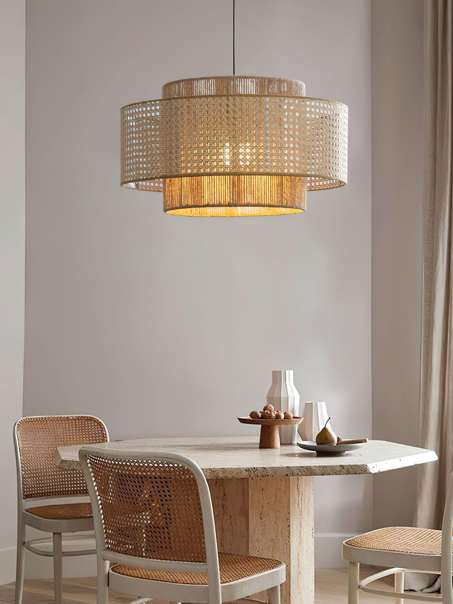 Ulshayra – Concentric Rattan Pendant Light