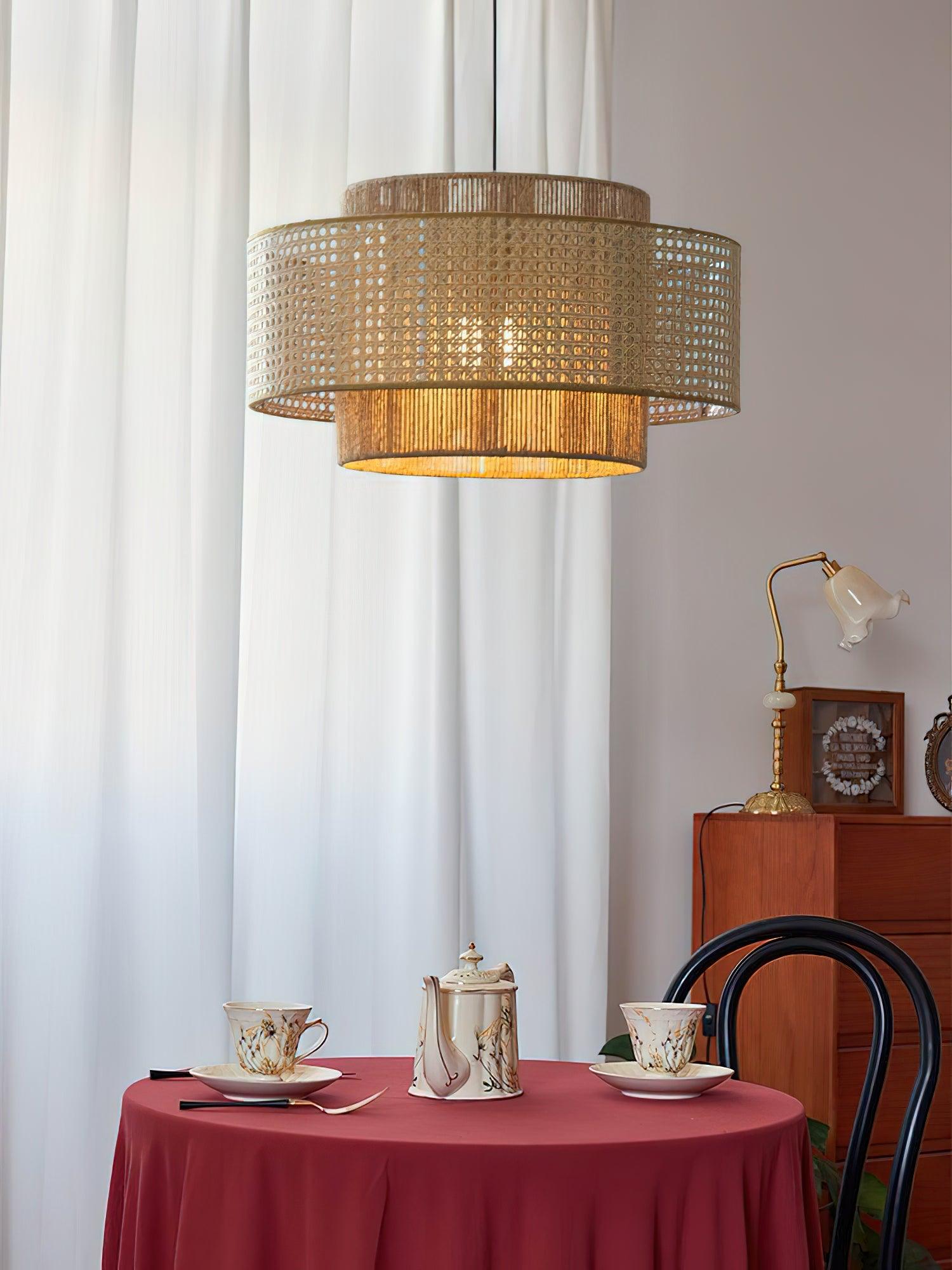 Ulshayra – Concentric Rattan Pendant Light