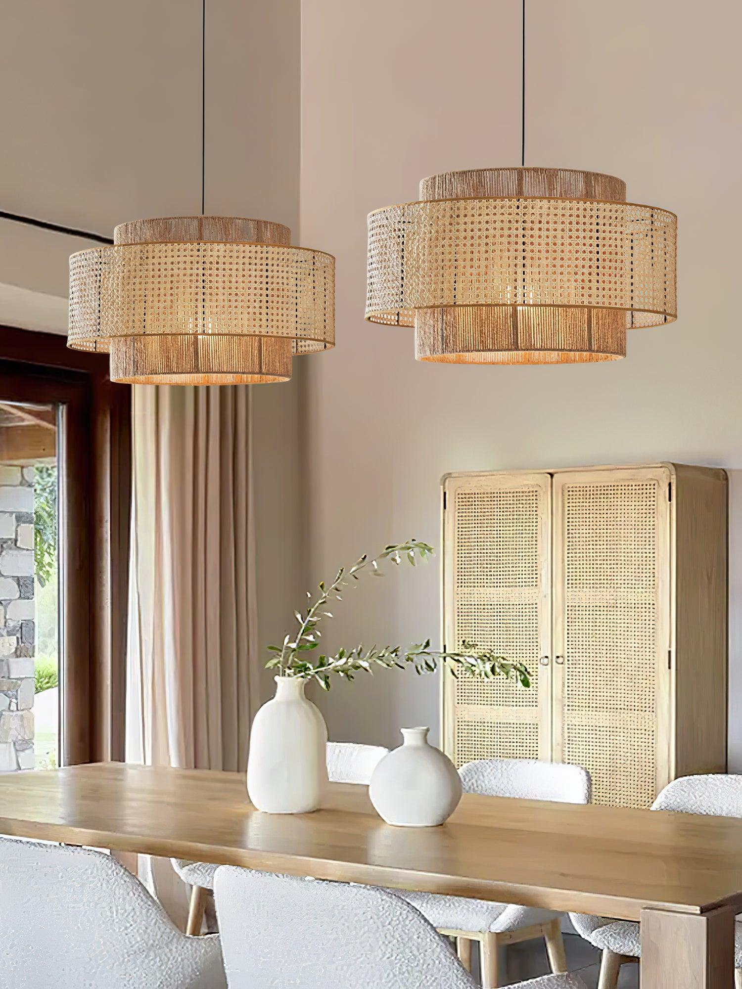 Ulshayra – Concentric Rattan Pendant Light