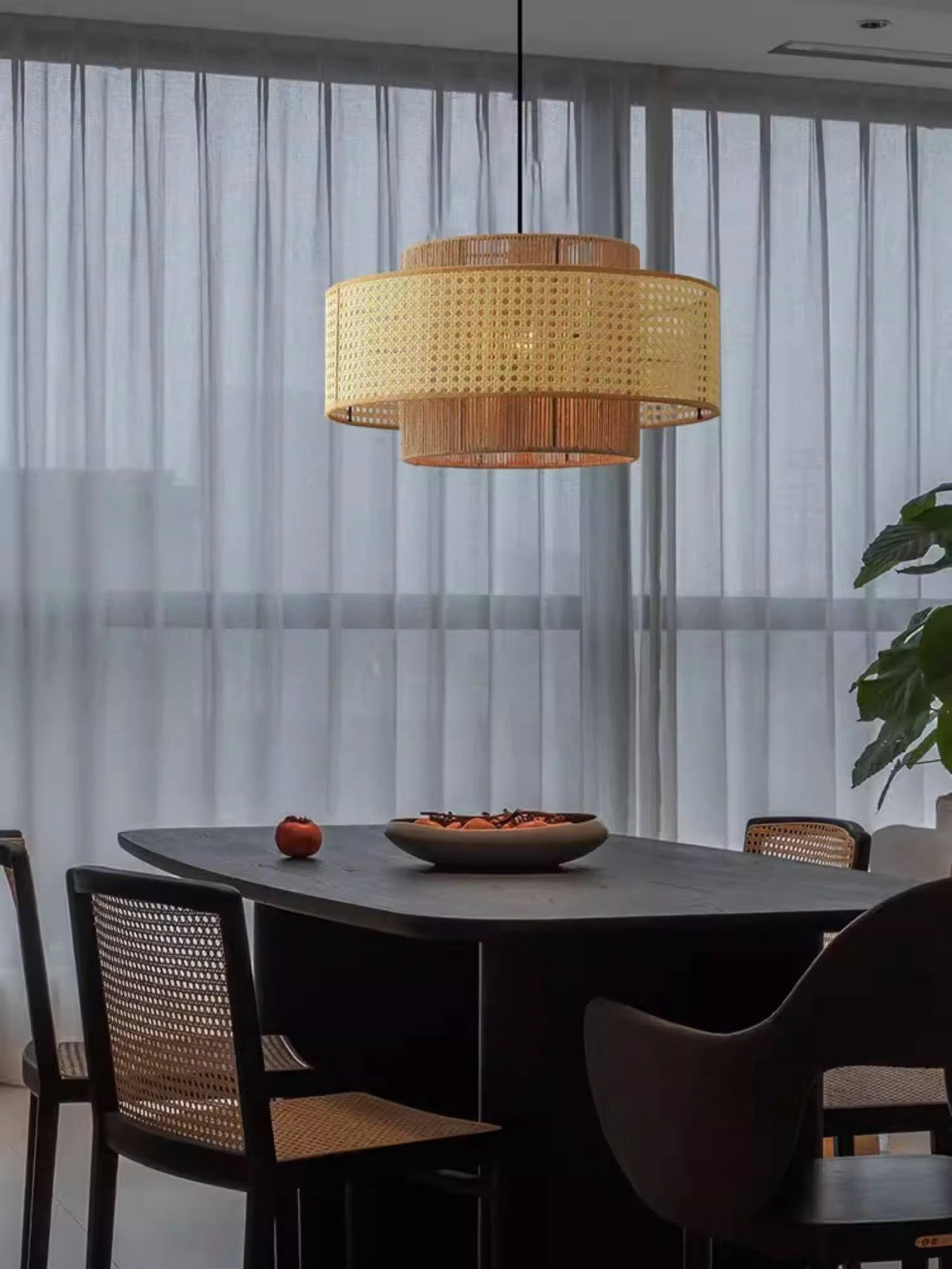 Ulshayra – Concentric Rattan Pendant Light
