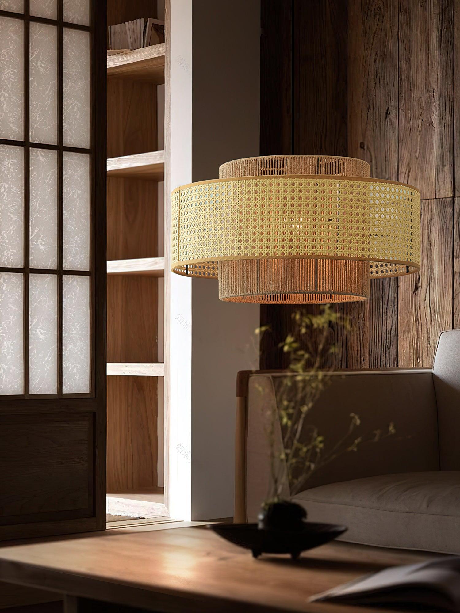 Ulshayra – Concentric Rattan Pendant Light