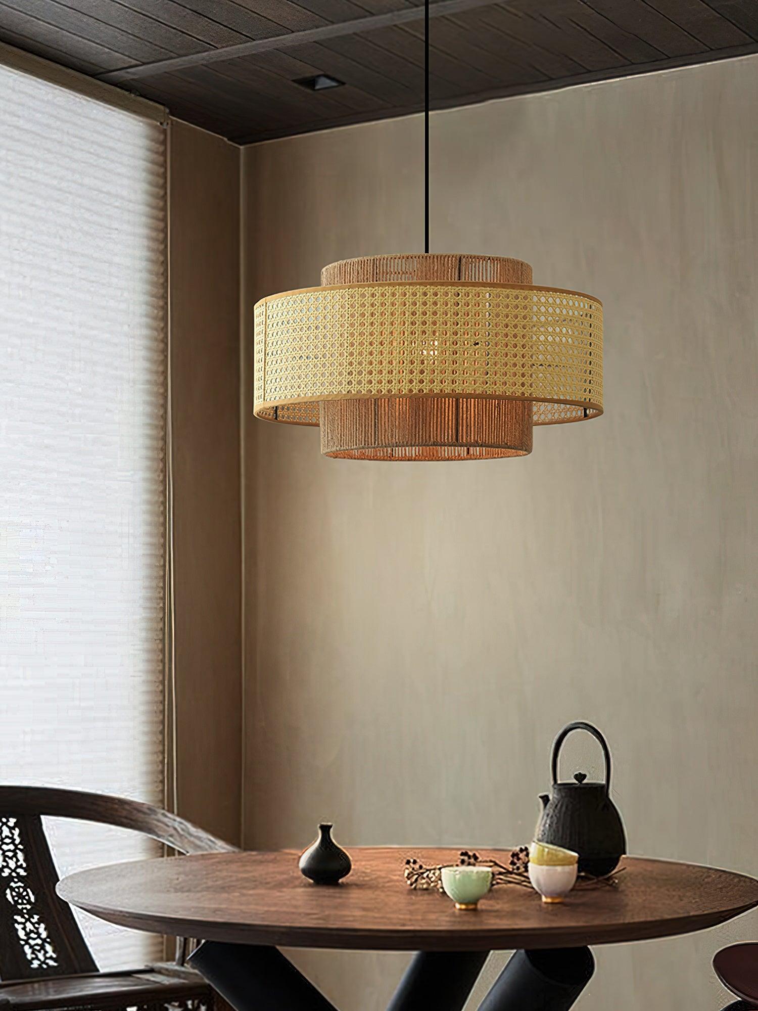 Ulshayra – Concentric Rattan Pendant Light
