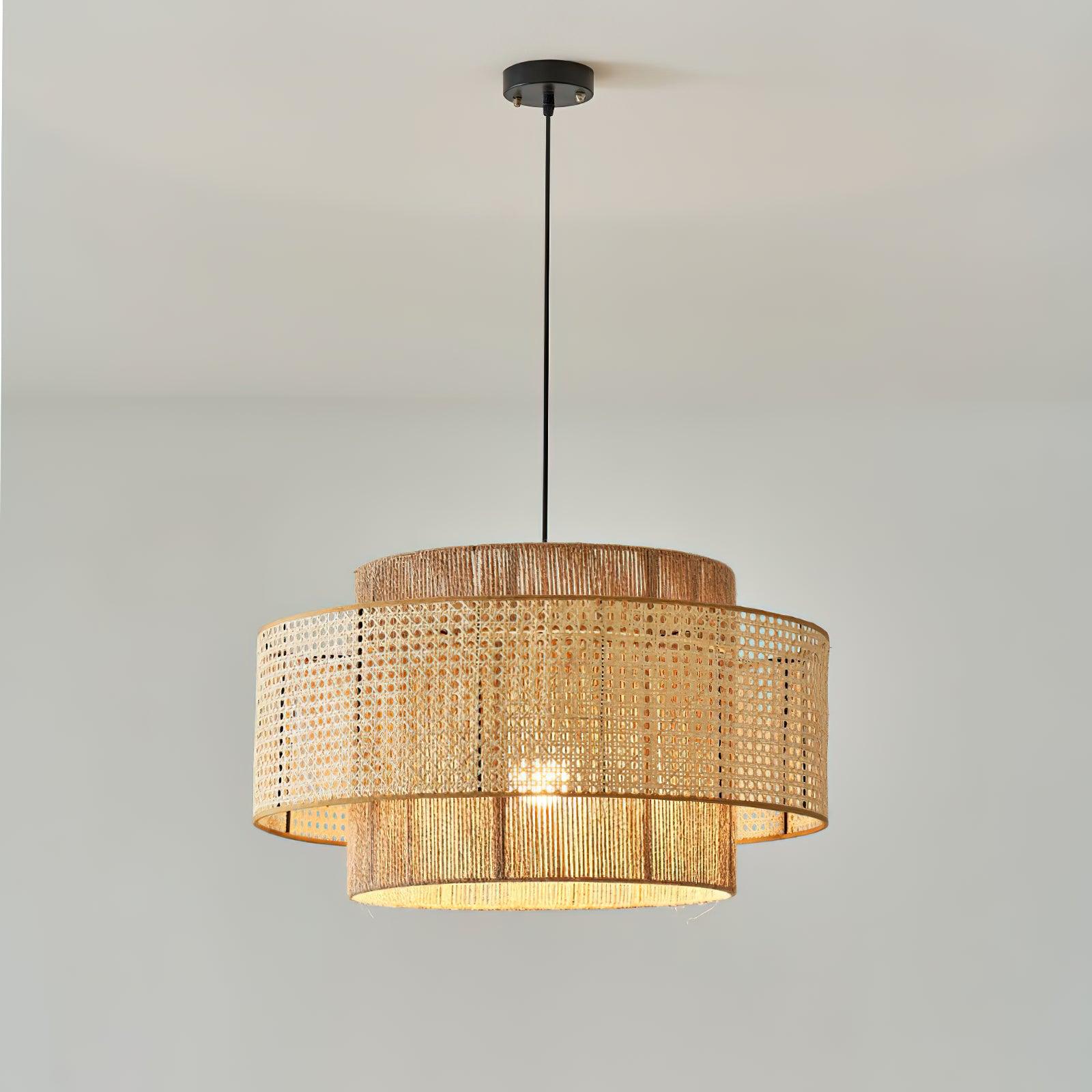 Ulshayra – Concentric Rattan Pendant Light