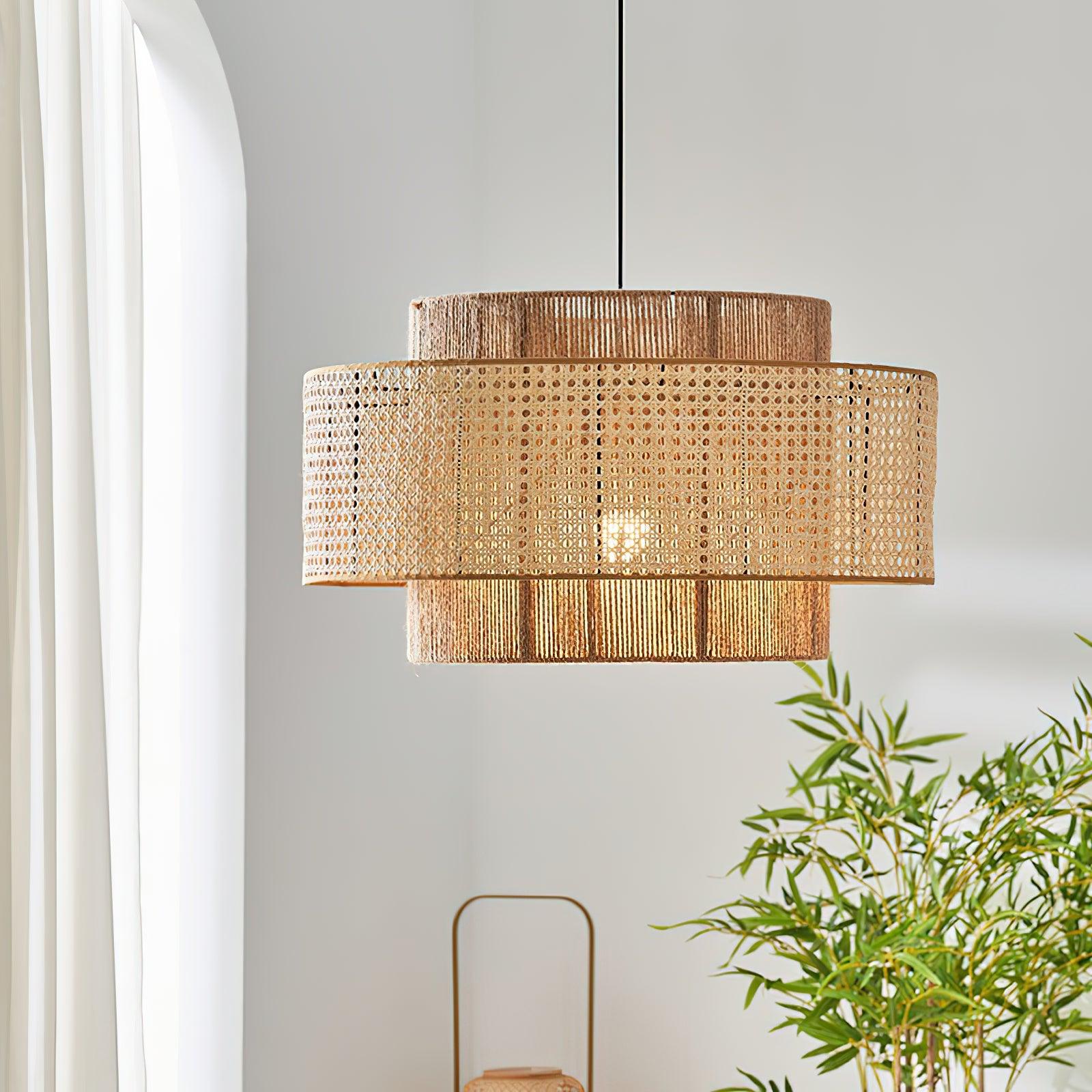 Ulshayra – Concentric Rattan Pendant Light
