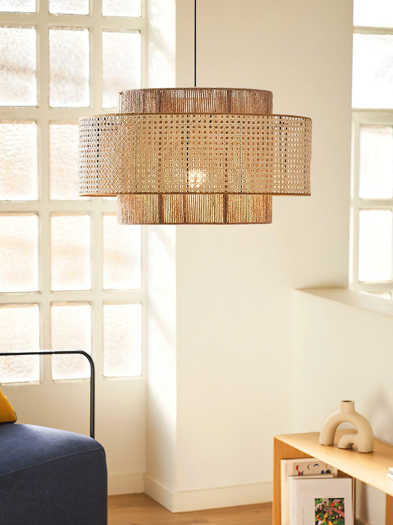 Ulshayra – Concentric Rattan Pendant Light
