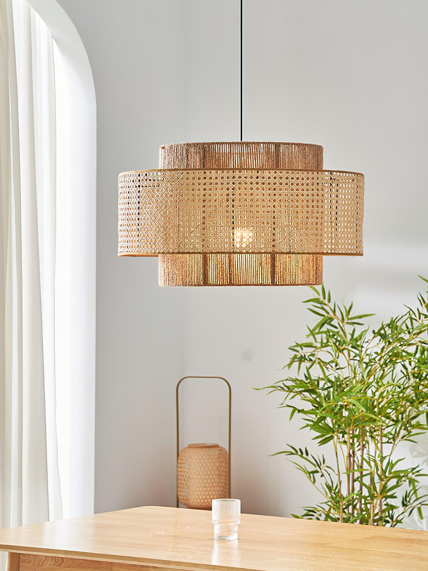 Ulshayra – Concentric Rattan Pendant Light
