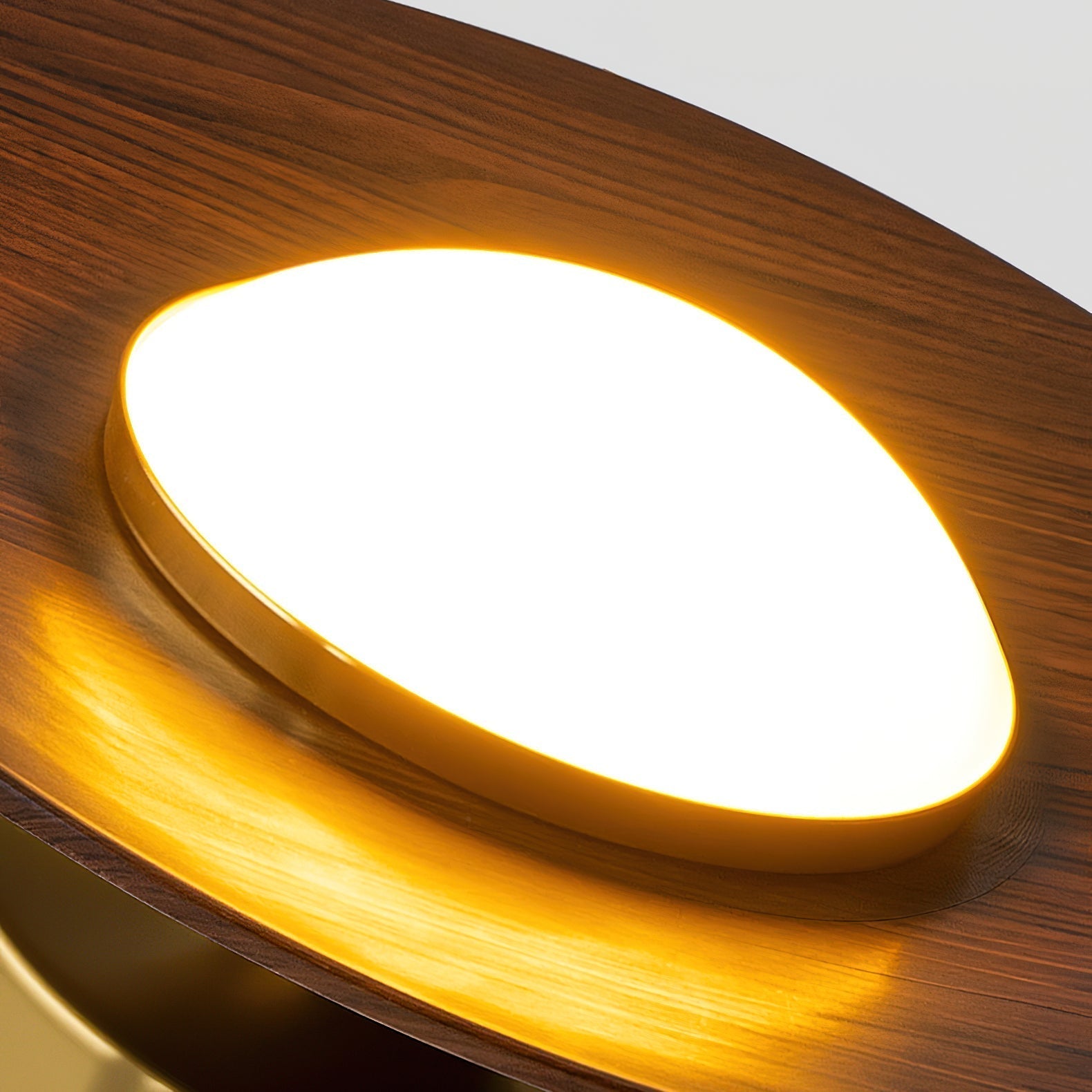 Cedora - Contemporary Flush Mount LED Ceiling Light Metal Frame Wood Accent 24cm