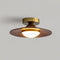 Cedora - Contemporary Flush Mount LED Ceiling Light Metal Frame Wood Accent 24cm