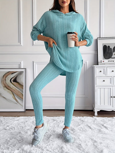 Coraline | Geribbelde Hoodie Set met Skinny Broek
