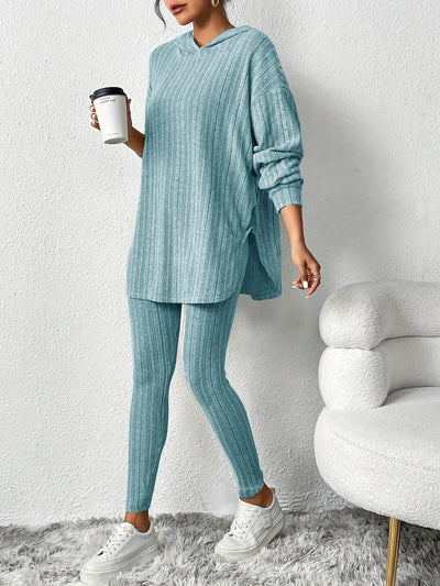 Coraline | Geribbelde Hoodie Set met Skinny Broek