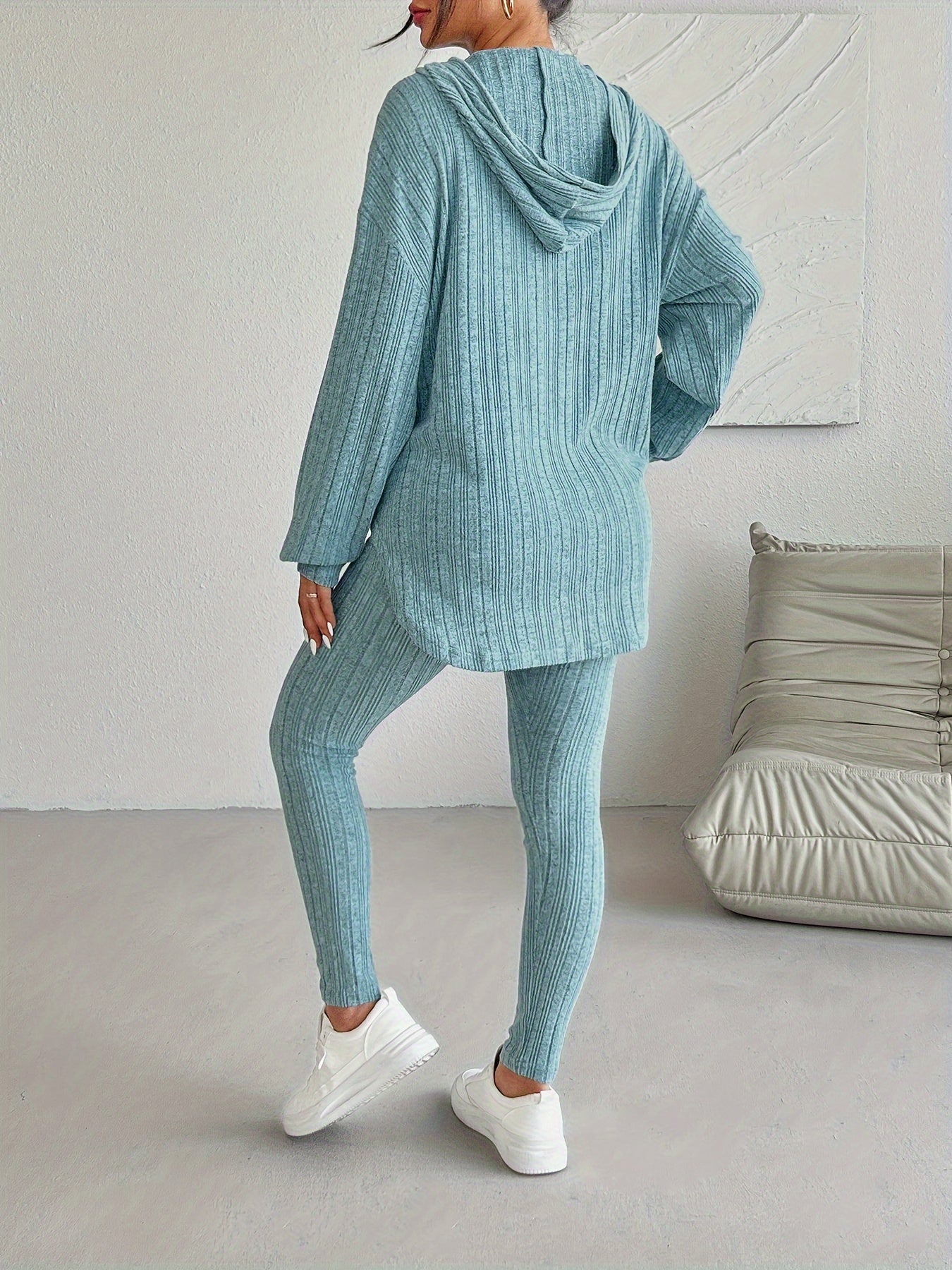 Coraline | Geribbelde Hoodie Set met Skinny Broek