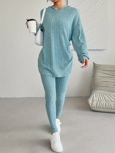 Coraline | Geribbelde Hoodie Set met Skinny Broek