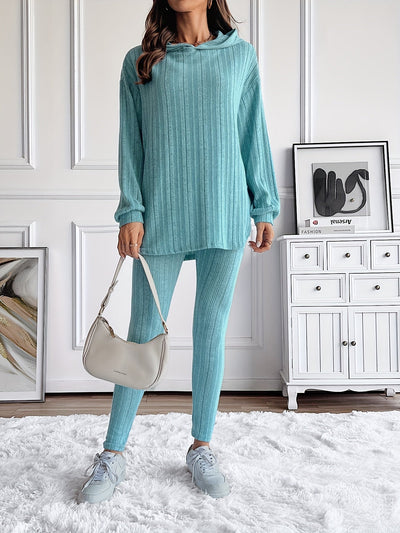 Coraline | Geribbelde Hoodie Set met Skinny Broek