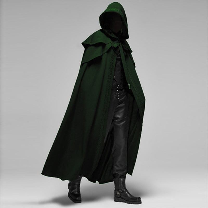 Gothic mantel met capuchon voor mannen - mystieke stijl