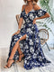 Courtney | Elegante Bloemenprint Maxi Jurk met Koude Schouders