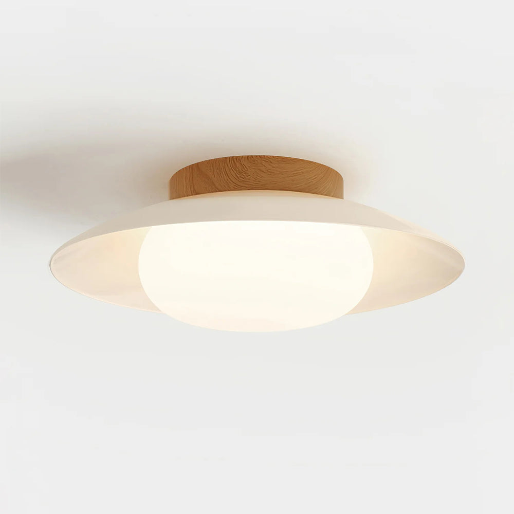 Veloura - Cream White Round Ceiling Light