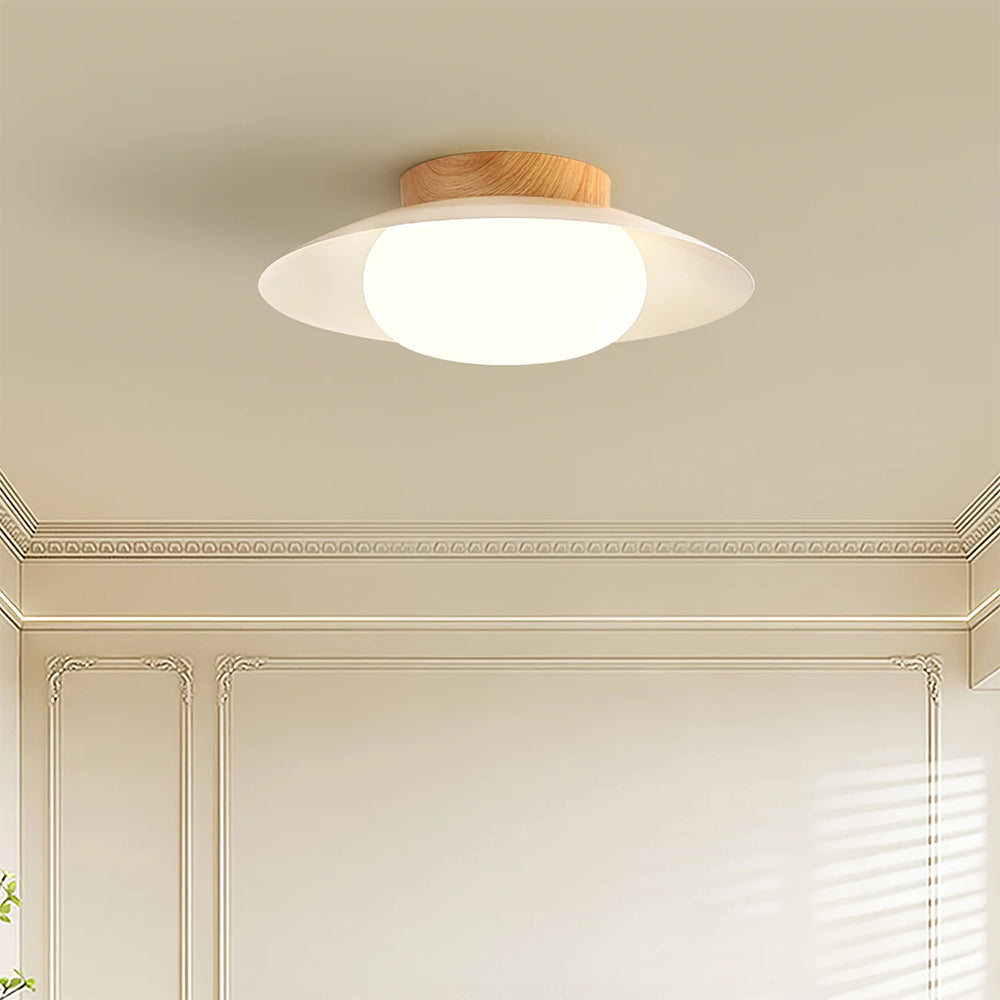 Veloura - Cream White Round Ceiling Light