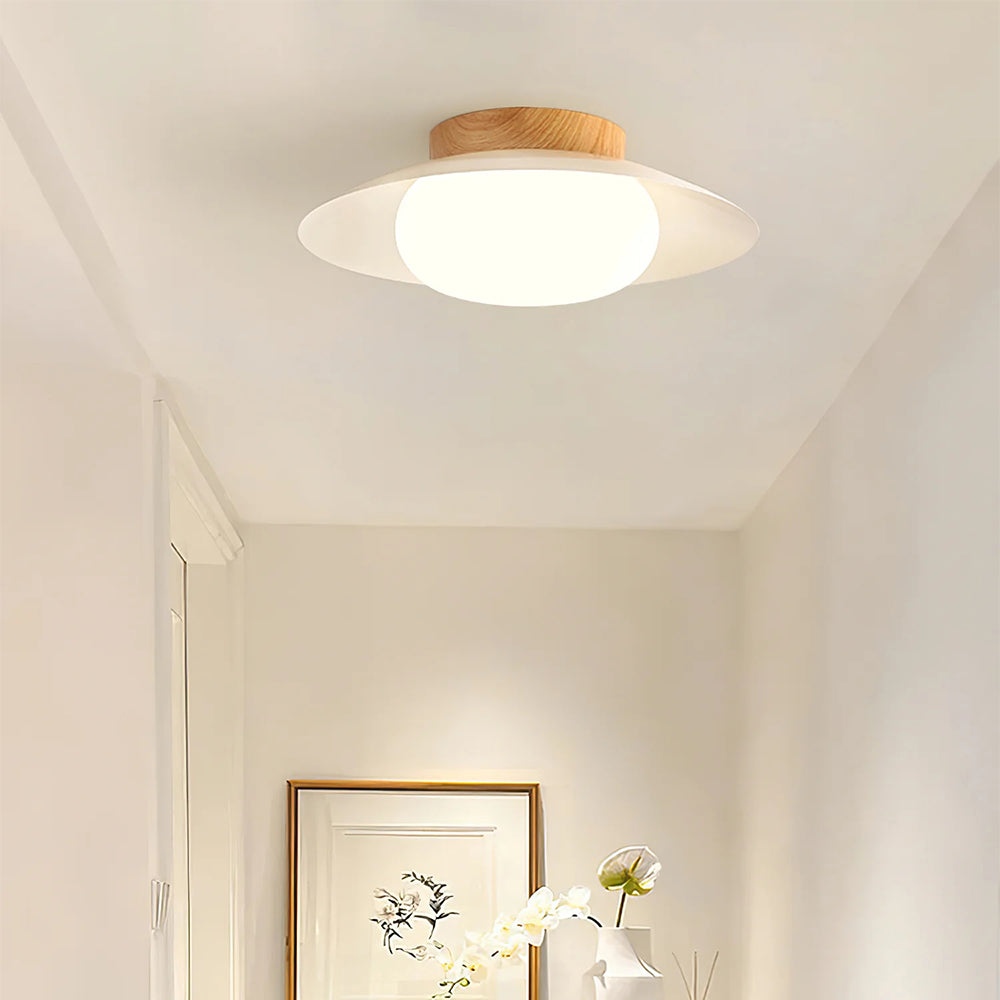 Veloura - Cream White Round Ceiling Light