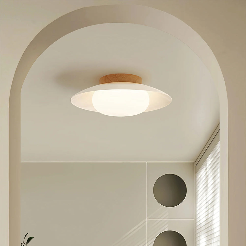 Veloura - Cream White Round Ceiling Light