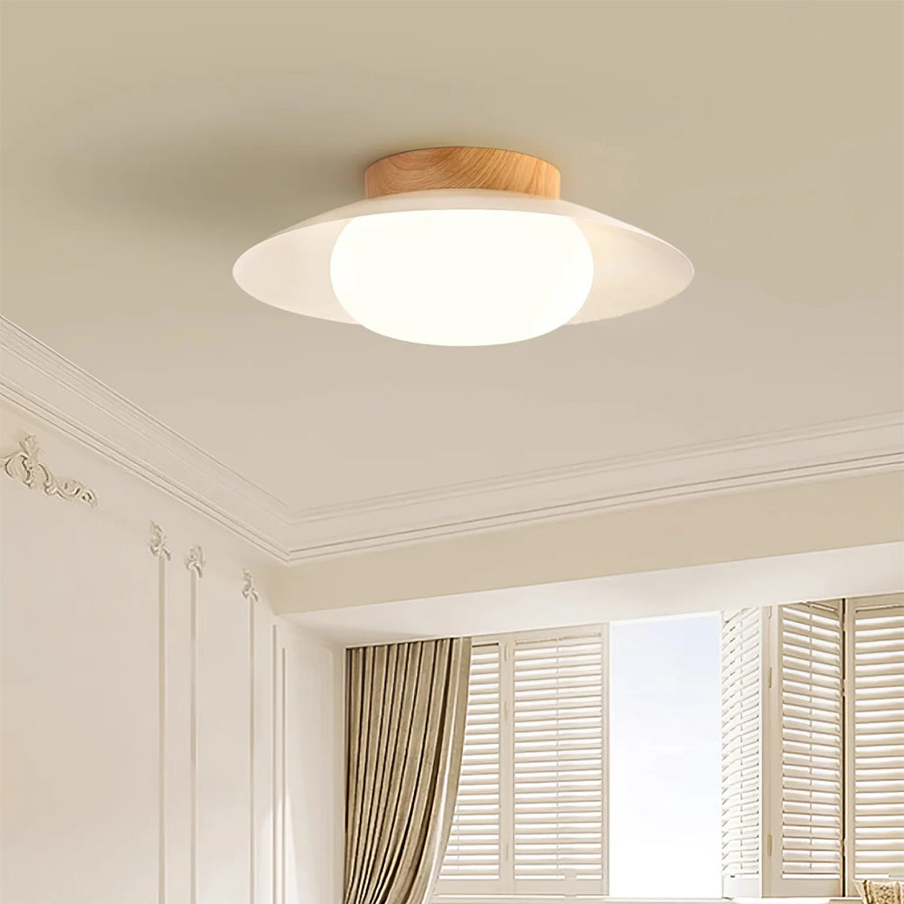 Veloura - Cream White Round Ceiling Light