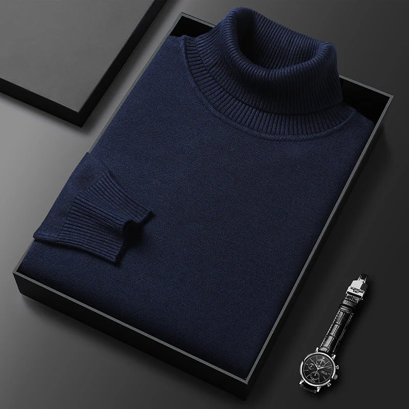 Men's turtleneck – Fine knit with stand-up collar 