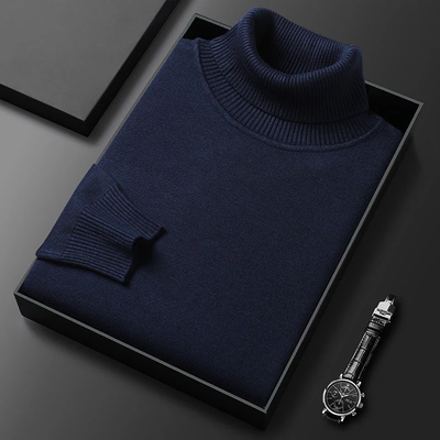 Men's turtleneck – Fine knit with stand-up collar 