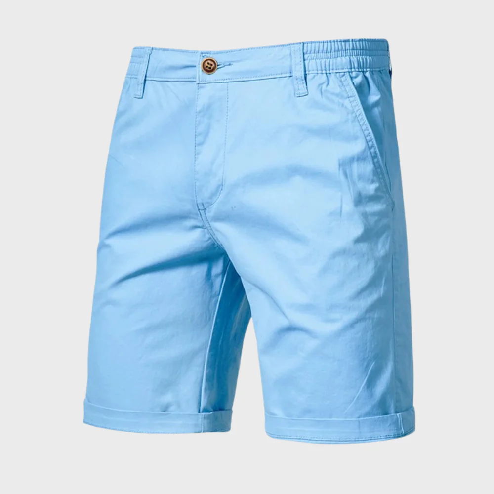 Men's Chino Shorts – Casual Cotton Shorts with Elastic Waist 