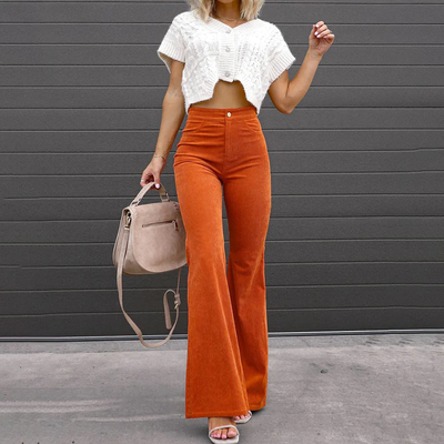 Dames flared broek – Hoge taille en aansluitende pasvorm
