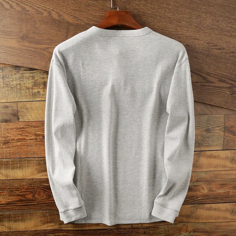 Klassiek henley-shirt met lange mouwen voor mannen