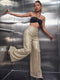 Dahlia | Hoog Getailleerde Pailletten Wide-Leg Broek