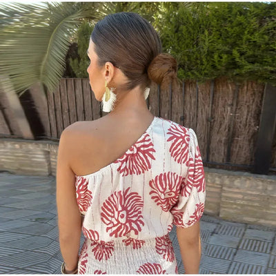 Mara - trendy one-shoulder mini jurk