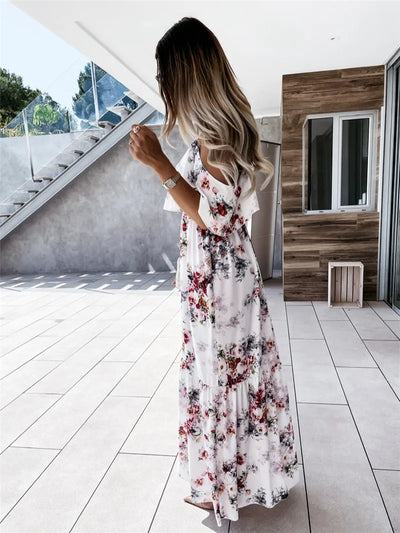 Rosemary - bloemige off-shoulder maxi jurk