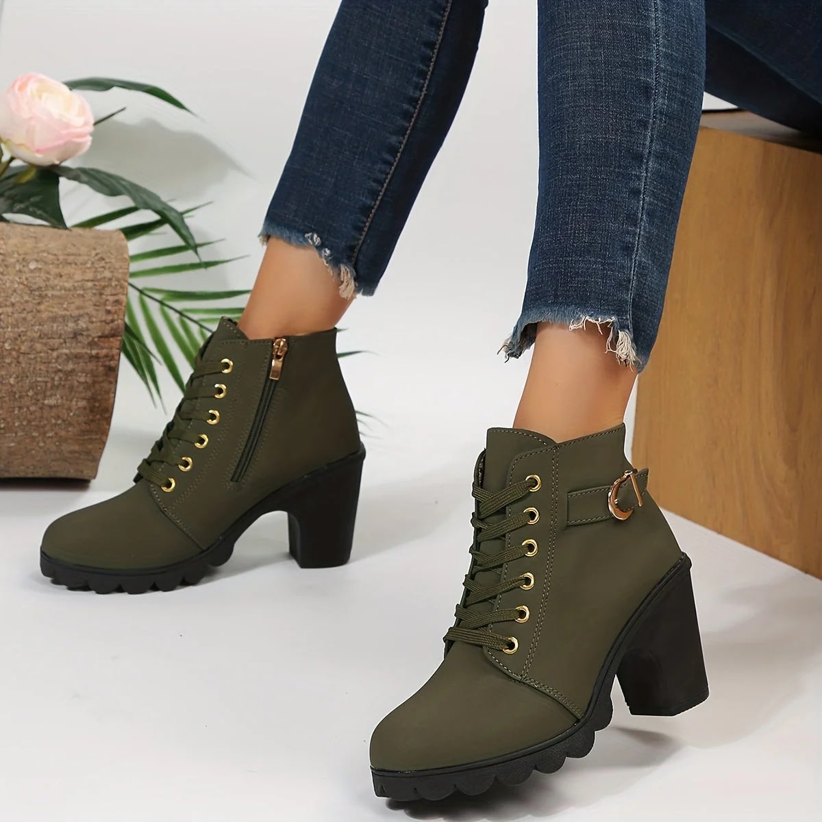 Dana | Elegante Veterlaarzen met Hak voor Dames